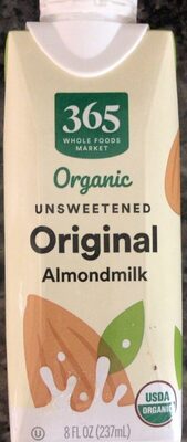 Unsweetened Original Organic Almond Milk, Unsweetened Original
