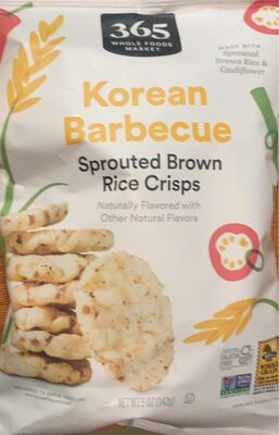 Korean Barbecue Flavored Sprouted Brown Rice Crisps, Korean Barbecue