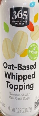 Oat-Based Whipped Topping, Oat-Based Whipped