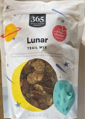 Lunar Dry Roasted & Salted Almonds & Dry Roasted Peanuts Mixed With Pecans, White Cheddar Cheese Crisps & Dry Roasted Pistachios Trail Mix, Lunar