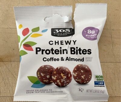Coffee & Almond Flavored Chewy Protein Bites, Coffee & Almond