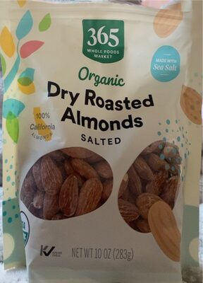 Salted Organic Dry Roasted Almonds, Salted