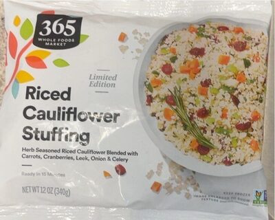 Riced Cauliflower Stuffing, Riced Cauliflower