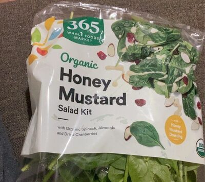Organic Honey Mustard With Organic Spinach, Almonds And Dried Cranberries Salad Kit, Honey Mustard