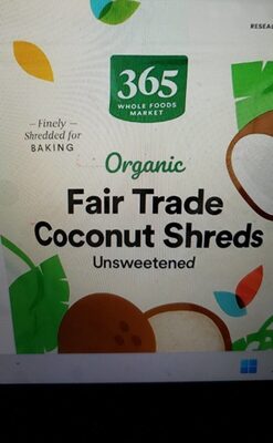 Unsweetened Organic Fair Trade Coconut Shreds, Unsweetened