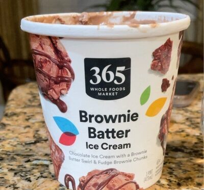 Brownie Batter Chocolate Ice Cream With A Brownie Batter Swirl & Fudge Brownie Chunks, Brownie Batter