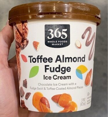 Toffee Almond Fudge Chocolate Ice Cream With A Fudge Swirl & Toffee-Coated Almond Pieces, Toffee Almond Fudge