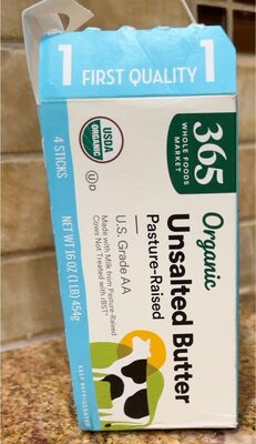 Unsalted Organic Butter, Unsalted