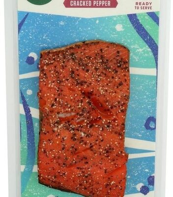 Cracked Pepper Hot-Smoked Wild Caught Sockeye Salmon, Cracked Pepper
