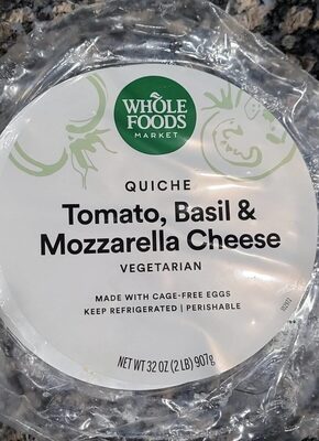 Tomato, Basil & Mozzrella Cheese Quiche, Tomato, Basil & Mozzrella Cheese