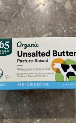 Unsalted Organic Pasture-Raised Butter, Unsalted