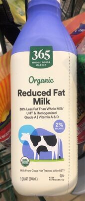Organic Reduced Fat Milk