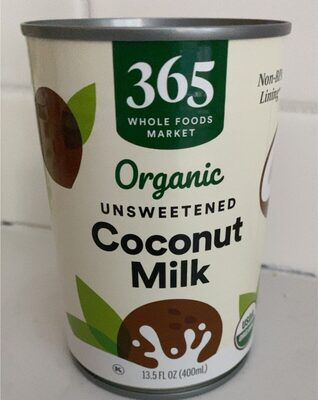 Unsweetened Organic Coconut Milk, Unsweetened