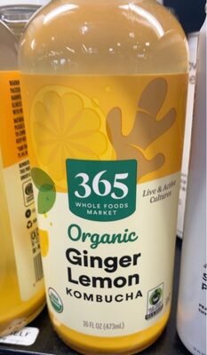 Ginger Lemon Organic Kombucha, Ginger Lemon
