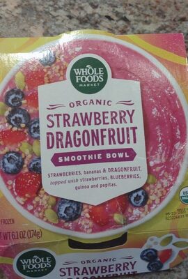 Strawberry Dragonfruit Organic Smoothie Bowl, Strawberry Dragonfruit