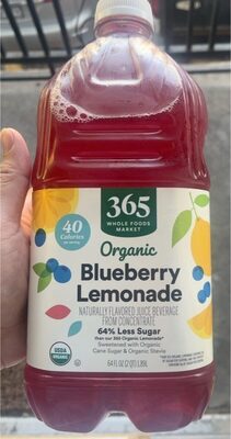 Blueberry Lemonade Flavored Organic Juice Beverage From Concentrate, Blueberry Lemonade