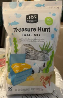 Treasure Hunt Milk Chocolate Gems Mixed With Crunchy, Dry Roasted Almonds, Raisins & Peanuts Trail Mix, Treasure Hunt