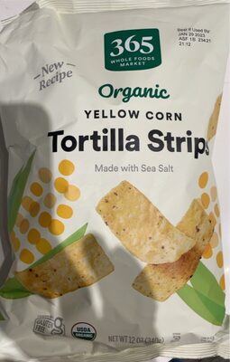 Yellow Corn Organic Tortilla Strips, Yellow Corn