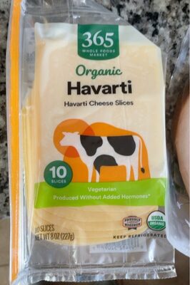 Havarti Organic Cheese Slices, Havarti
